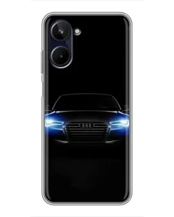 Чехол для Realme 10 с картинкой «Audi в неоне»