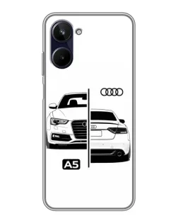 Чехол для Realme 10 с картинкой «Audi — контрастный дизайн»