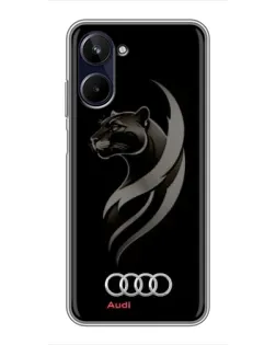 Чехол для Realme 10 с картинкой «Графика — пантера и Audi»