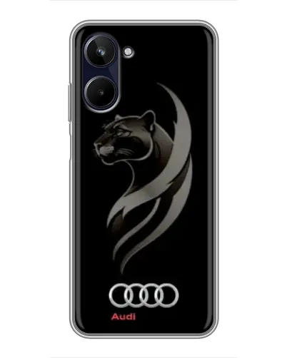 Чехол для Realme 10 с картинкой «Графика — пантера и Audi»