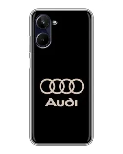 Чехол для Realme 10 с картинкой «Audi — золотой логотип»
