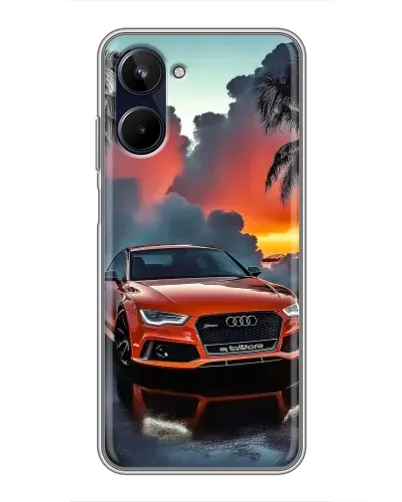 Чехол для Realme 10 с картинкой «Audi — закат»