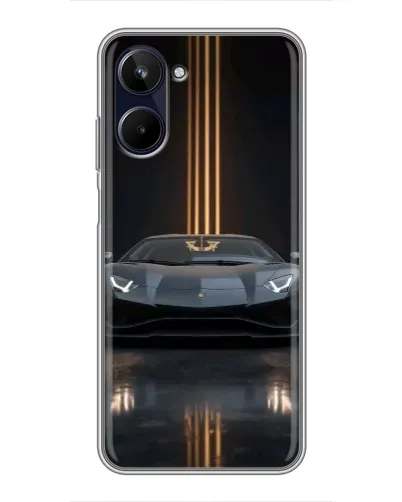 Чохол для Realme 10 з картинкою «Lamborghini золоті лінії»