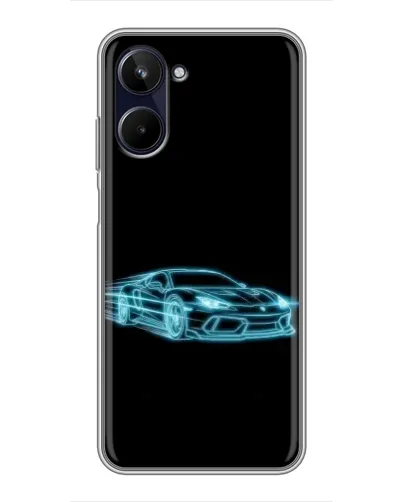 Чохол для Realme 10 з картинкою «Неоновий контур Lamborghini»