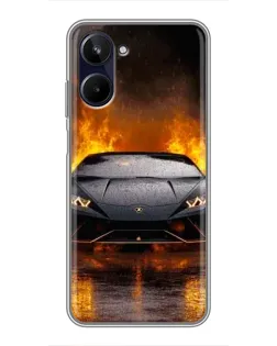 Чохол для Realme 10 з картинкою «Lamborghini у вогні»