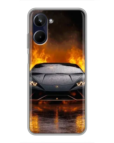Чохол для Realme 10 з картинкою «Lamborghini у вогні»