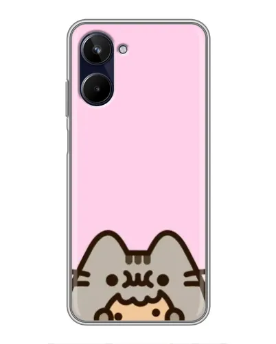 Чехол для Realme 10 с картинкой «Pusheen и печенье»