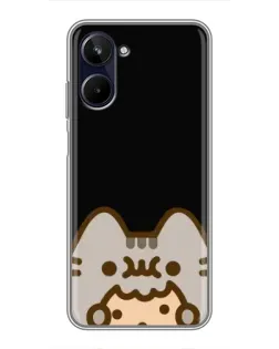 Чехол для Realme 10 с картинкой «Пушин на черном»