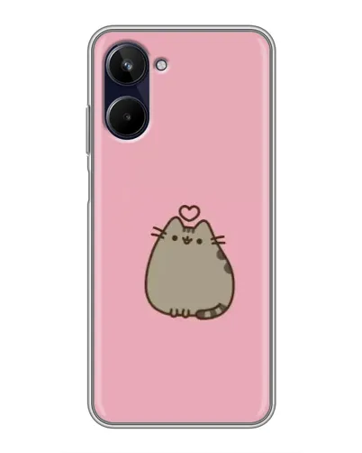 Чехол для Realme 10 с картинкой «Pusheen сердце»
