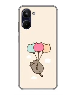 Чехол для Realme 10 с картинкой «Пушин на шариках»