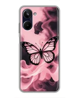 Чехол для Realme 10 с картинкой «Бабочка в дыму»