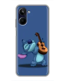 Чехол для Realme 10 с картинкой «Стич с укулеле»