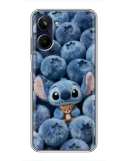 Чехол для Realme 10 с картинкой «Стич и голубика»