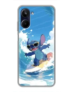 Чехол для Realme 10 с картинкой «Стич на волне»