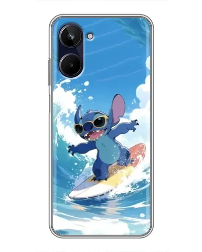 Чехол для Realme 10 с картинкой «Стич на волне»
