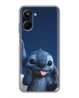 Чехол для Realme 10 с картинкой «Стич в облаках»