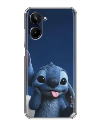 Чехол для Realme 10 с картинкой «Стич в облаках»