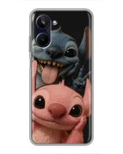 Чехол для Realme 10 с картинкой «Стич и Ангел»