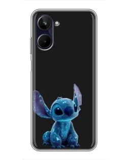Чехол для Realme 10 с картинкой «Стич на черном»