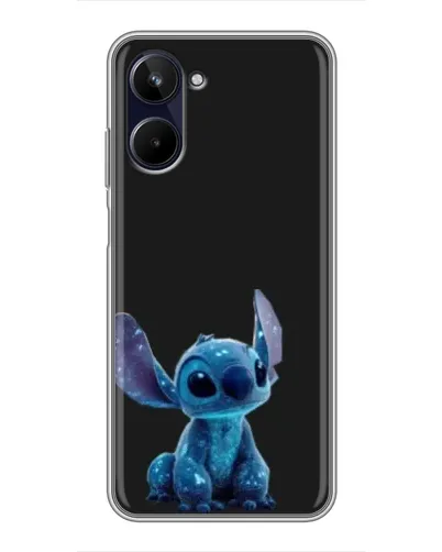 Чехол для Realme 10 с картинкой «Стич на черном»