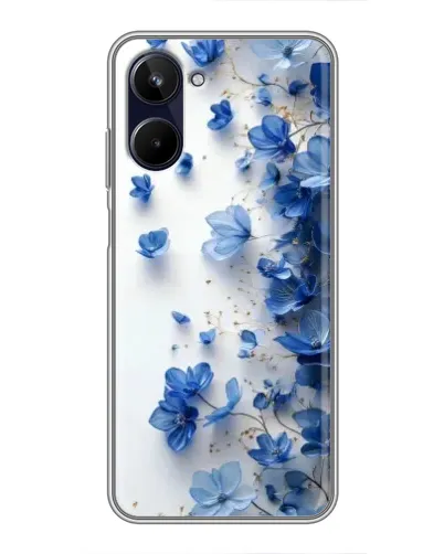 Чехол для Realme 10 с картинкой «Голубой цветочный каскад»