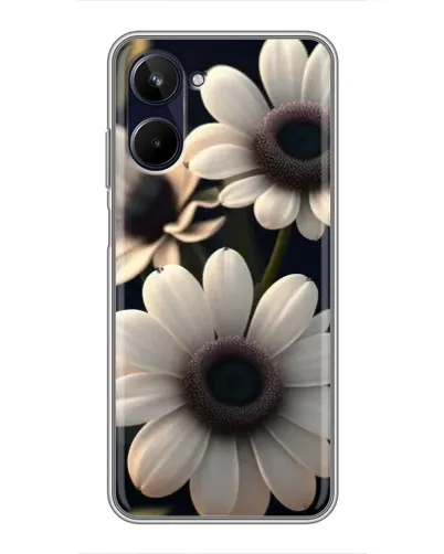 Чехол для Realme 10 с картинкой «Белые маргаритки макро»