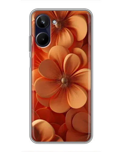 Чехол для Realme 10 с картинкой «Оранжевый макро цветок»