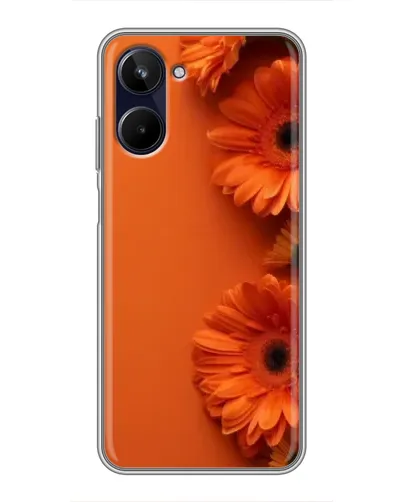 Чехол для Realme 10 с картинкой «Оранжевые герберы»