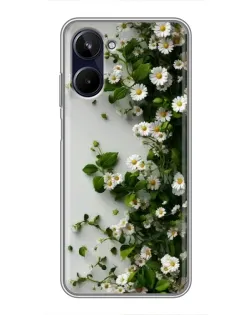 Чехол для Realme 10 с картинкой «Ветка мелких белых цветов» Чехол для Realme 10 с картинкой «Ветка мелких белых цветов»