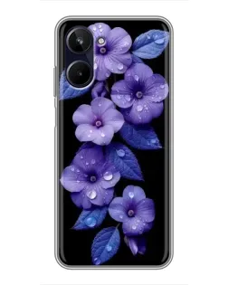 Чехол для Realme 10 с картинкой «Фиолетовые цветы с росою» Чехол для Realme 10 с картинкой «Фиолетовые цветы с росою»