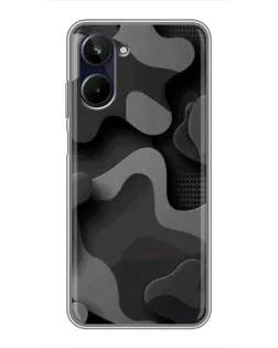 Чехол для Realme 10 с картинкой «Темный абстрактный камуфляж»