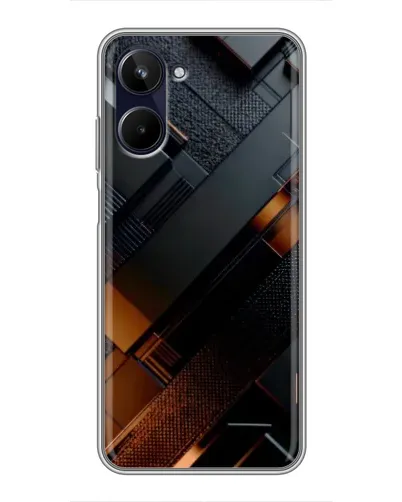 Чехол для Realme 10 с картинкой «Черные геометрические блоки» Чехол для Realme 10 с картинкой «Черные геометрические блоки»