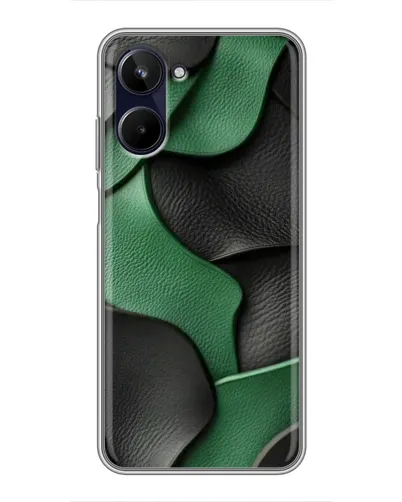Чехол для Realme 10 с картинкой «Зеленые кожаные волны» Чехол для Realme 10 с картинкой «Зеленые кожаные волны»