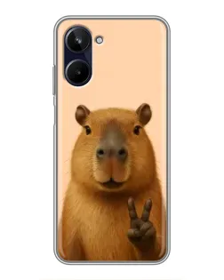 Чехол для Realme 10 с картинкой «Капибара виктория»