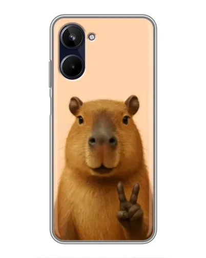 Чехол для Realme 10 с картинкой «Капибара виктория»