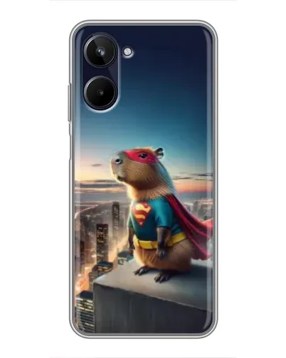 Чехол для Realme 10 с картинкой «Капи-мен супергерой»