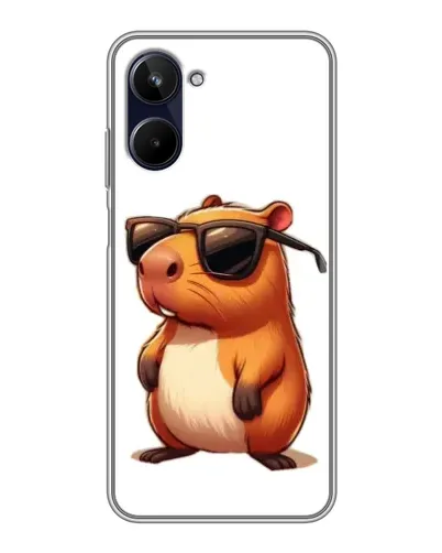 Чехол для Realme 10 с картинкой «Капибара в очках»