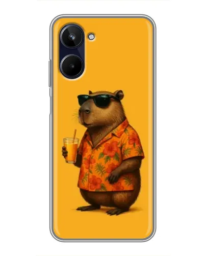 Чехол для Realme 10 с картинкой «Капибара на отдыхе»
