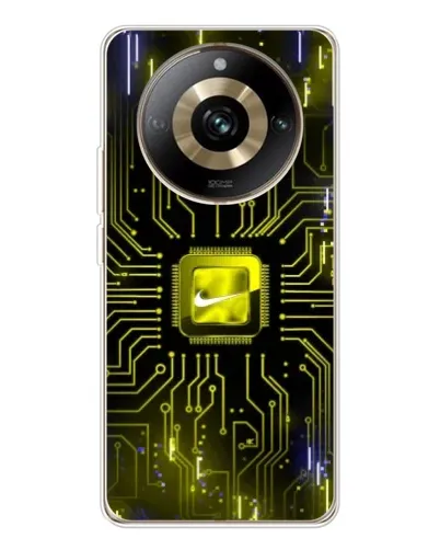 Чехол для Realme 11 Pro 5G с картинкой «Nike — золотая искра»