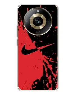 Чохол для Realme 11 Pro 5G з картинкою «Червоні бризки Nike»