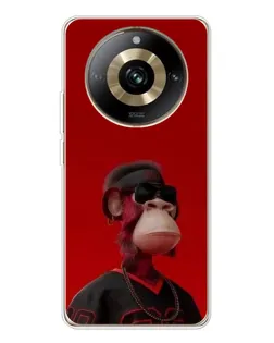 Чехол для Realme 11 Pro 5G с картинкой «Bored Ape в красном»
