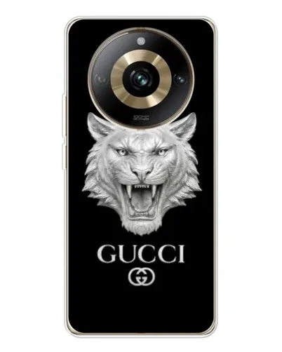 Чехол для Realme 11 Pro 5G с картинкой «Gucci — серебряный лев» Чехол для Realme 11 Pro 5G с картинкой «Gucci — серебряный лев»
