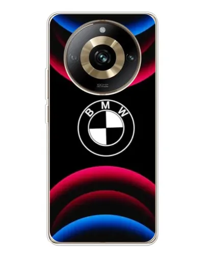 Чехол для Realme 11 Pro 5G с картинкой «Логотип BMW и неоновые дуги»