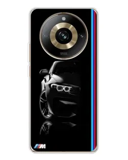 Чехол для Realme 11 Pro 5G с картинкой «Силуэт BMW в темноте»