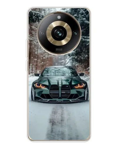 Чехол для Realme 11 Pro 5G с картинкой «BMW в зимнем лесу»