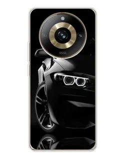 Чехол для Realme 11 Pro 5G с картинкой «Черная BMW — профиль»