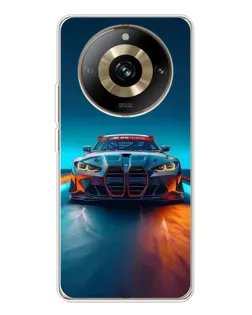 Чехол для Realme 11 Pro 5G с картинкой «BMW — огни неона»