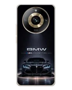 Чехол для Realme 11 Pro 5G с картинкой «BMW сквозь ночной город»