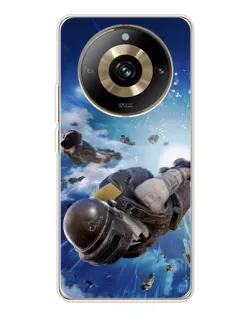 Чехол для Realme 11 Pro 5G с картинкой «Десант PUBG — прыжок»