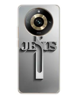 Чохол для Realme 11 Pro 5G з картинкою «Металевий хрест Jesus»